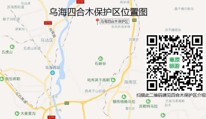 乌海四合木保护区位置图 乌海四合木保护区位置图