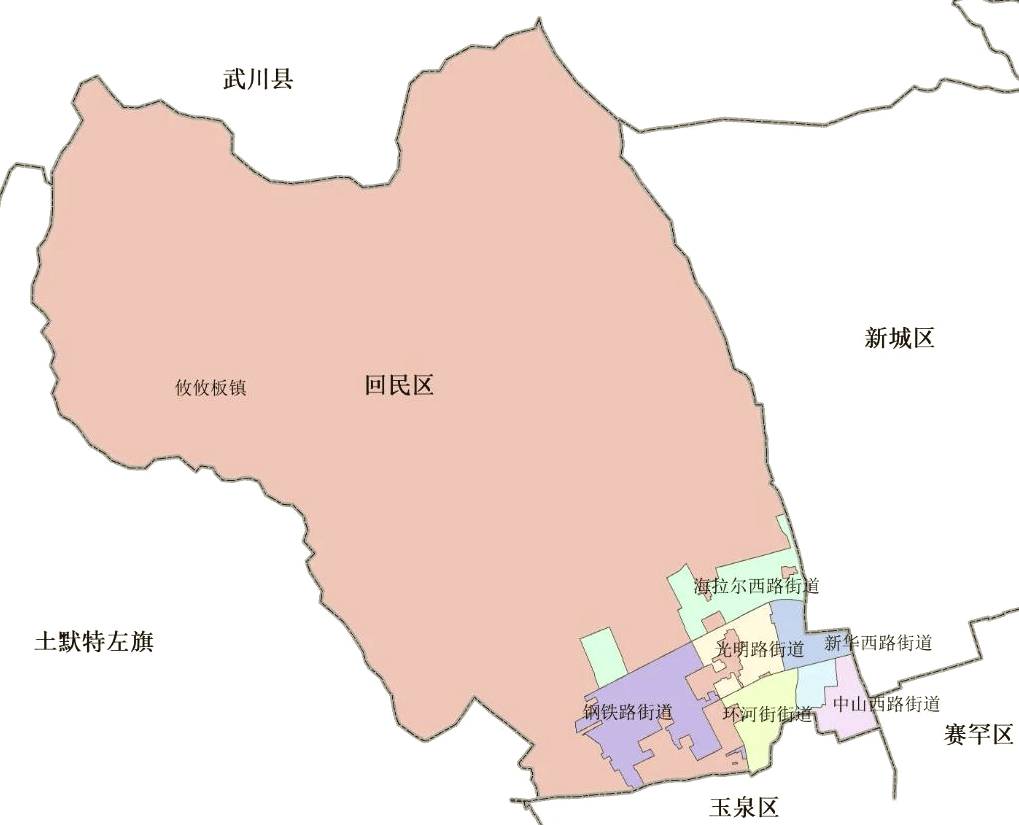 呼和浩特回民区行政区划图