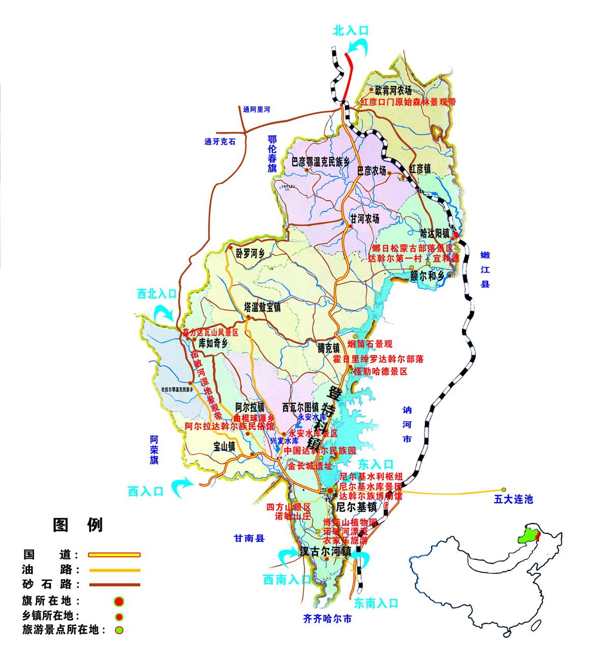莫力达瓦达斡尔族自治旗地图