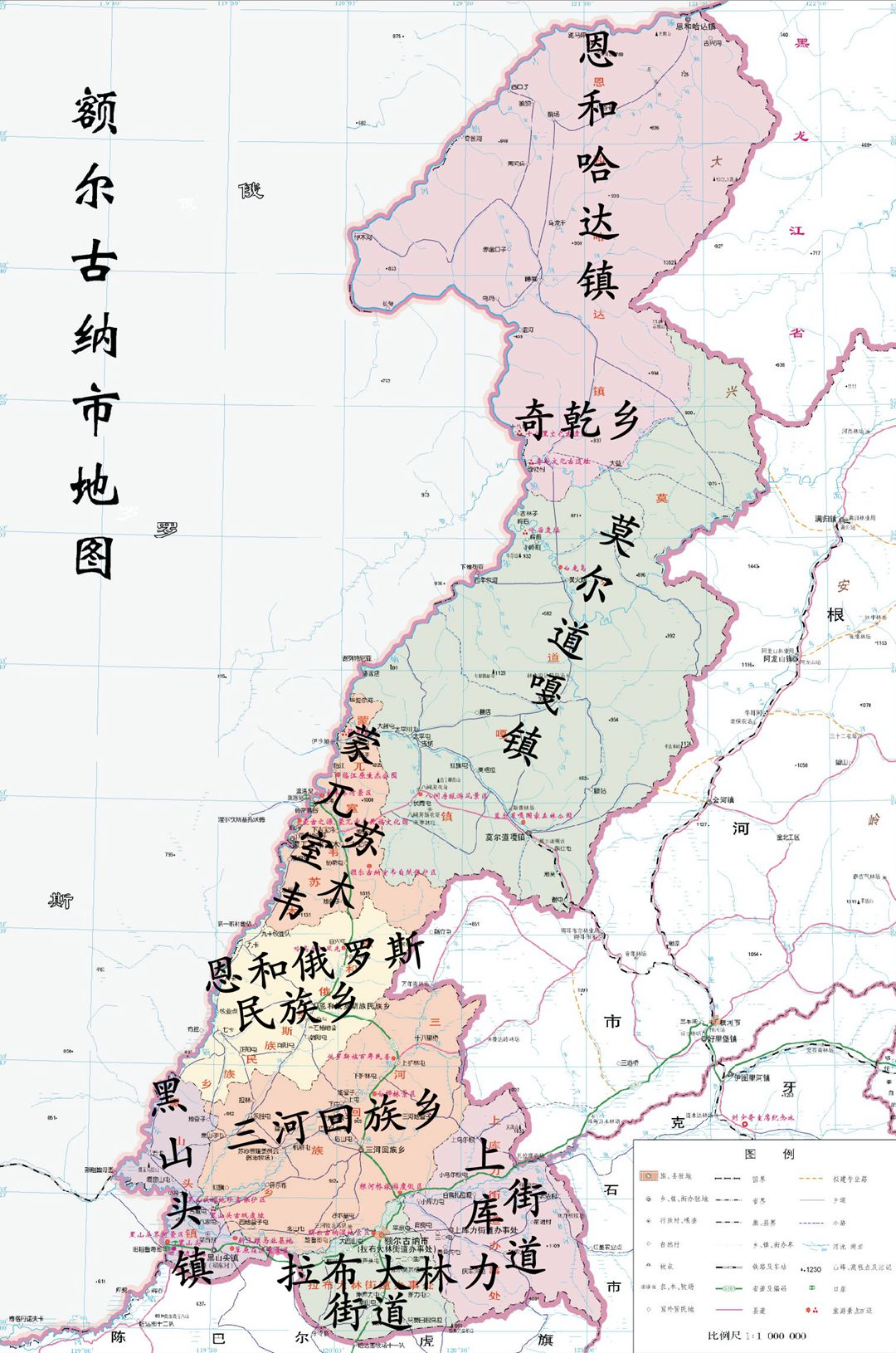 额尔古纳市地图