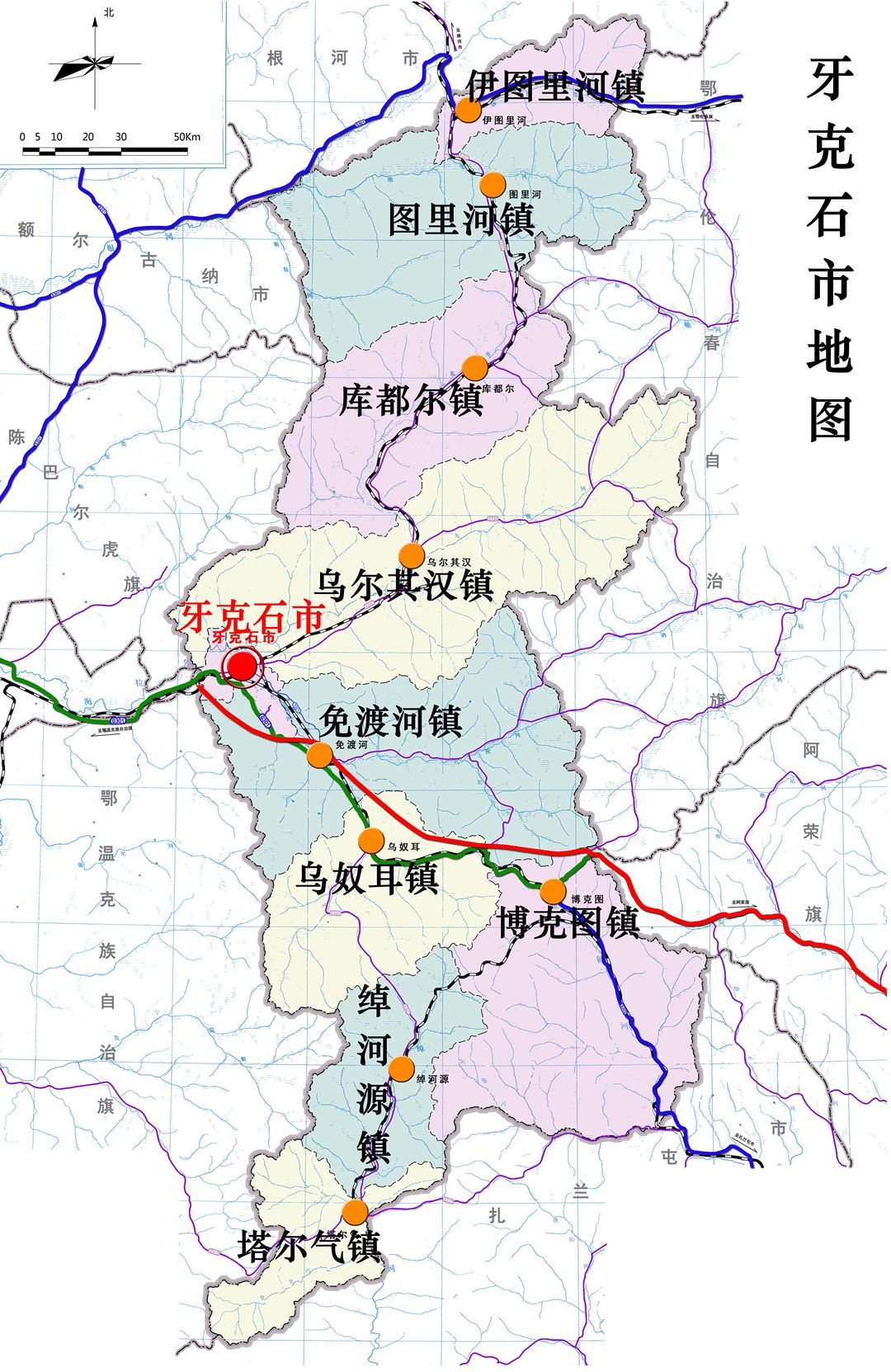 牙克石市地图