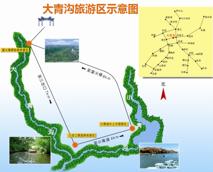 大青沟旅游区示意图