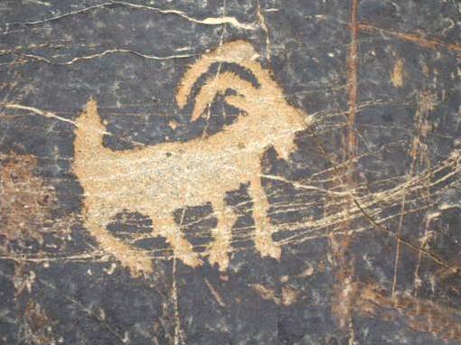 百岔川岩画-鹿王图 百岔川岩画-鹿王图