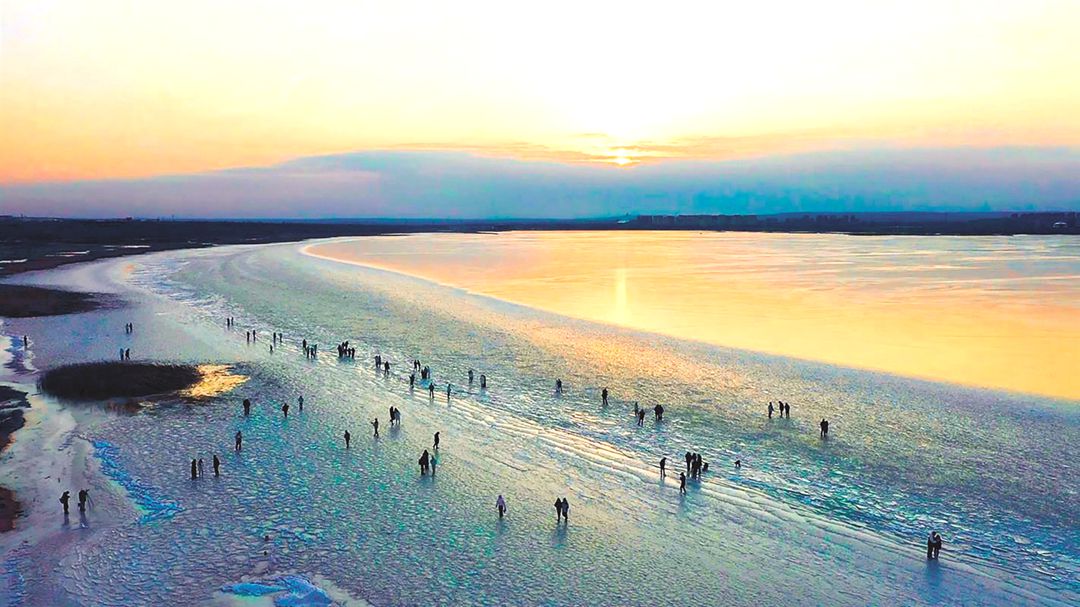 红海子湿地旅游区落日美景 红海子湿地旅游区落日美景