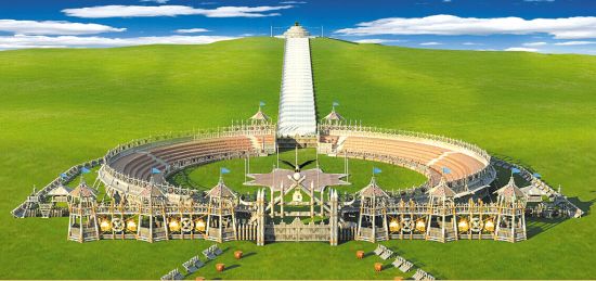 红格尔敖包旅游区效果图 红格尔敖包旅游区效果图