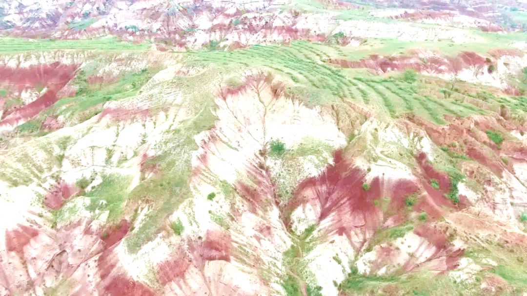 风水梁镇北部砒砂岩形成的“五花肉”地貌