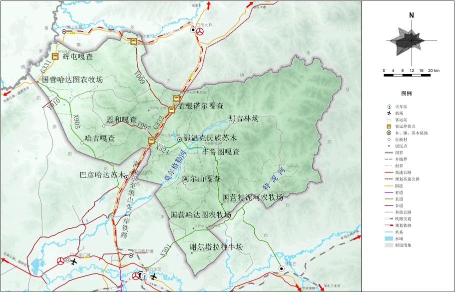 鄂温克民族苏木地图 鄂温克民族苏木地图