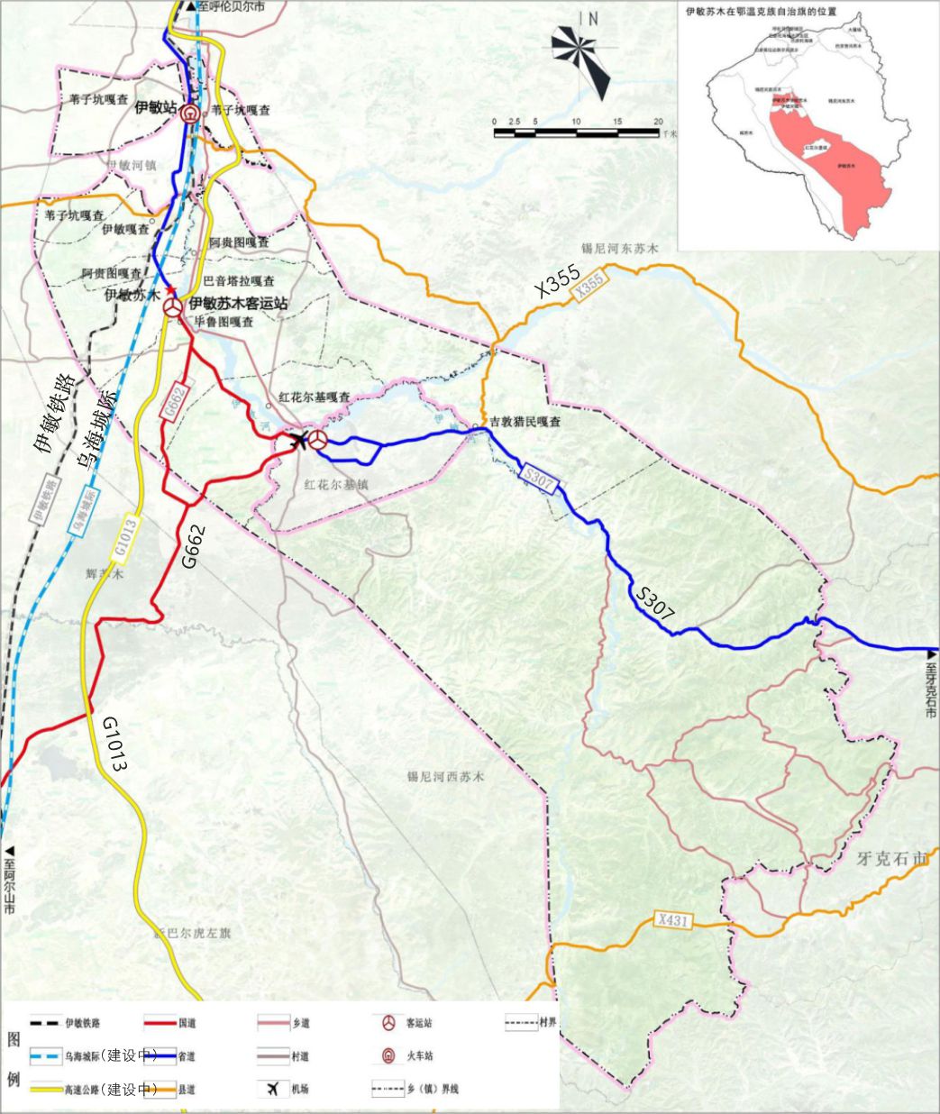 伊敏苏木地图 伊敏苏木地图