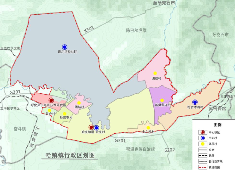 哈克镇行政区划图