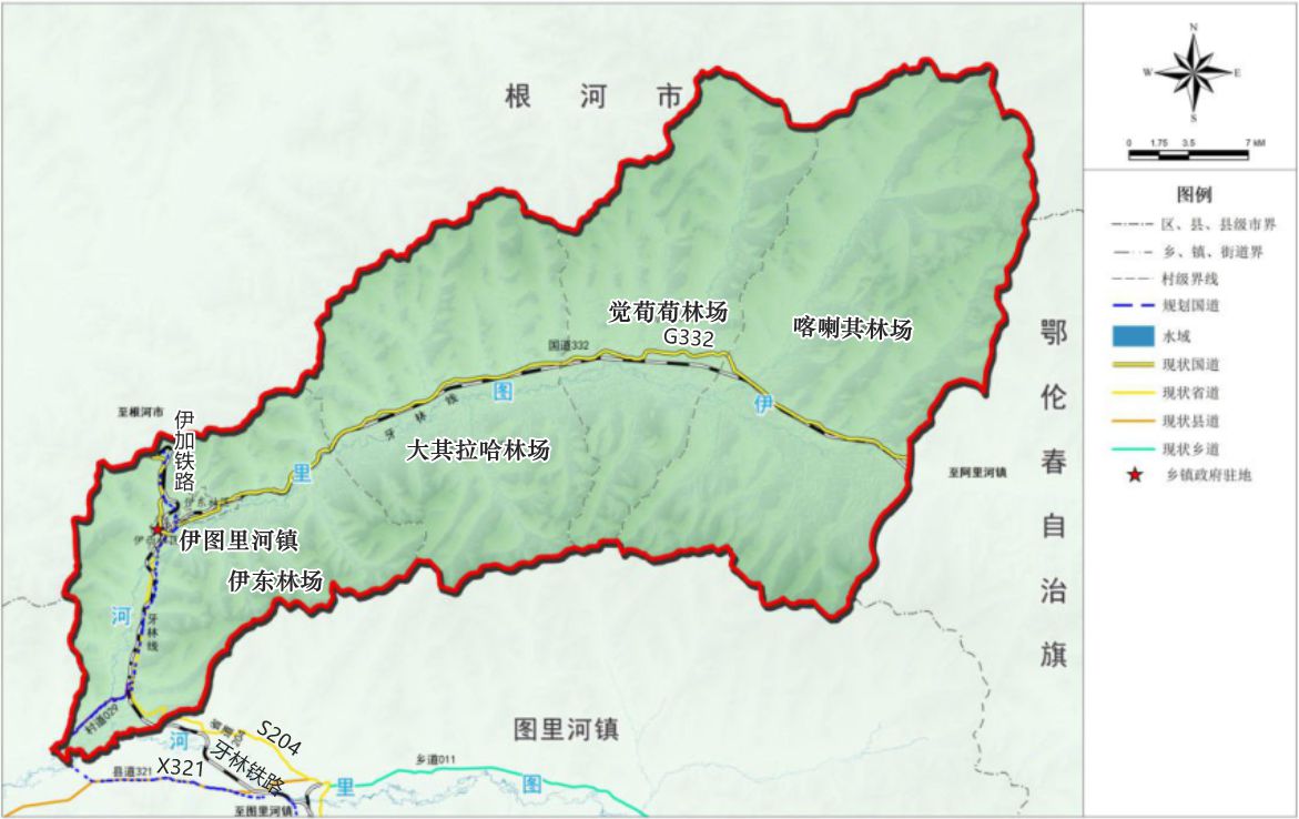 伊图里河镇地图