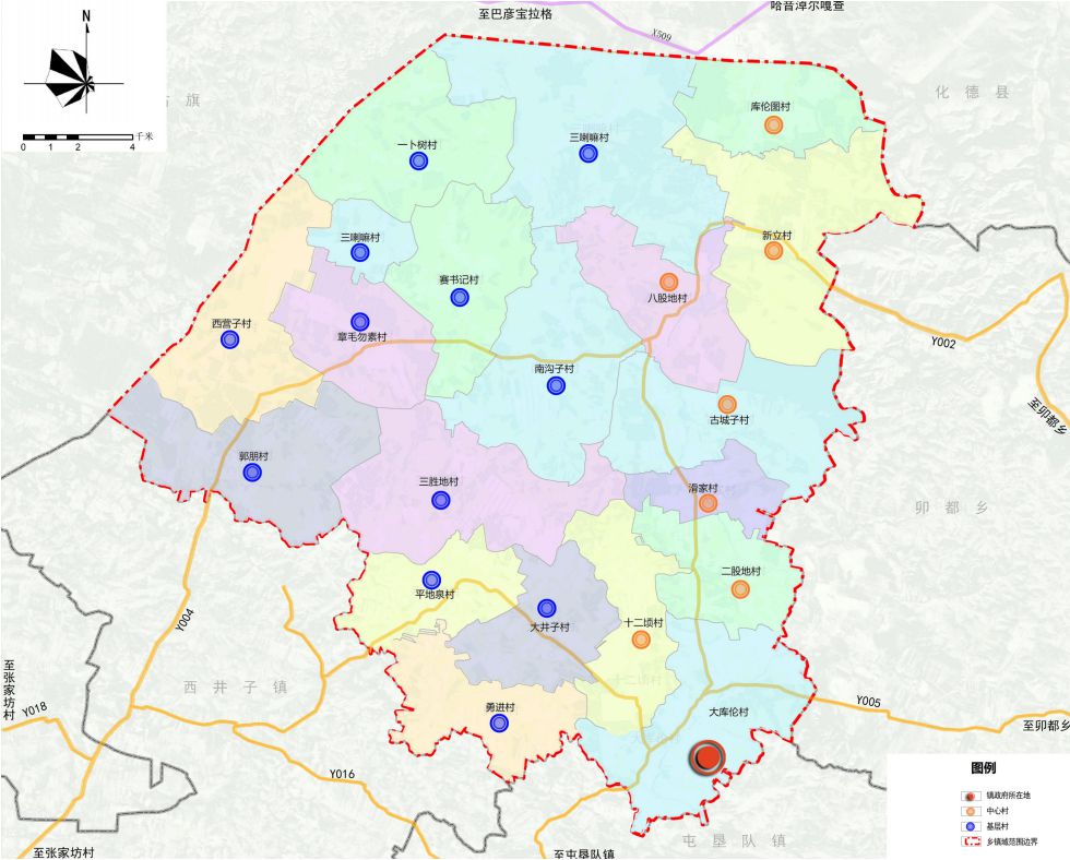 大库伦乡行政区划图