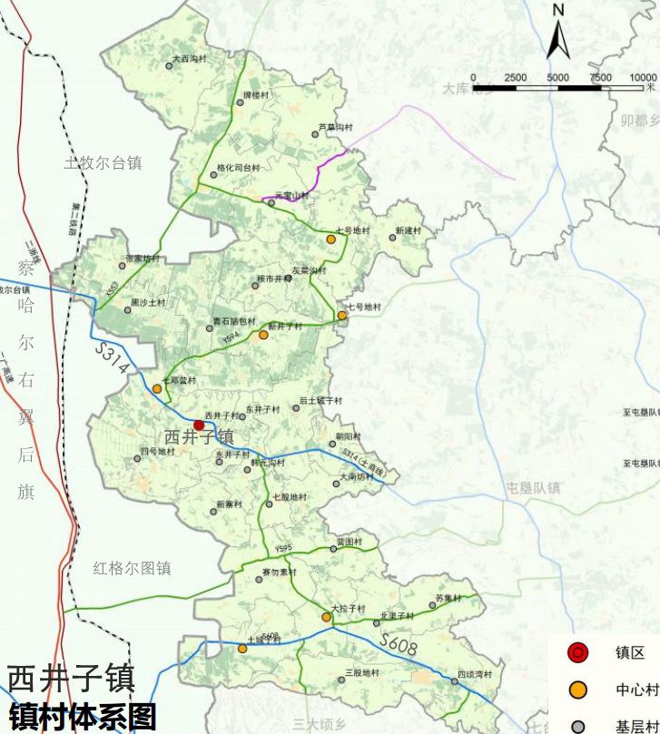 西井子镇行政区划图 西井子镇行政区划图